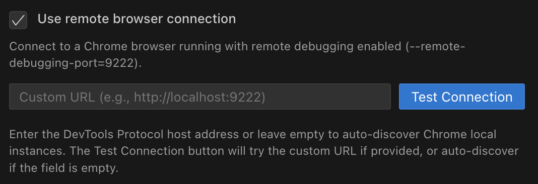 Remote browser connection setting
